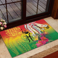 Vanuatu 45th Anniversary Rubber Doormat Polynesian with Sand Drawing Pattern LT9 - Polynesian Pride