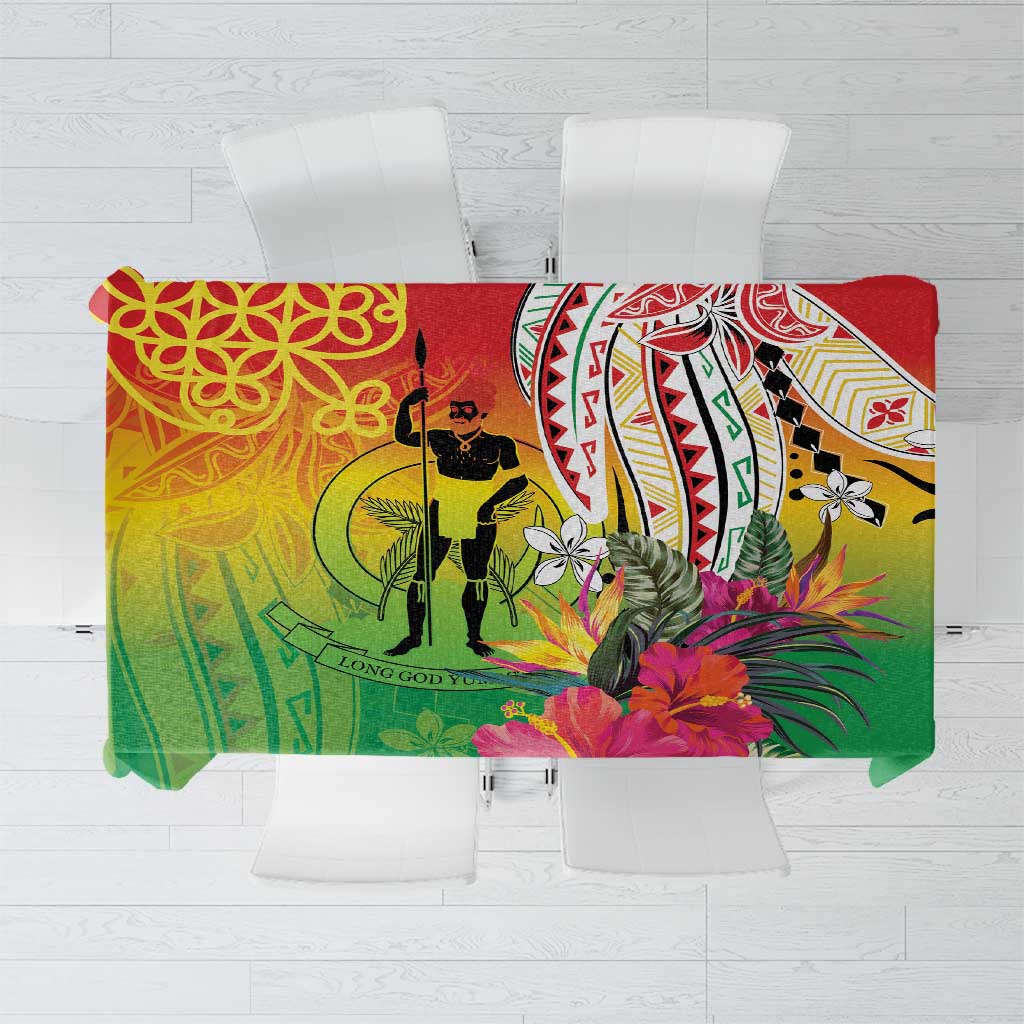 Vanuatu 45th Anniversary Tablecloth Polynesian with Sand Drawing Pattern LT9 Red - Polynesian Pride