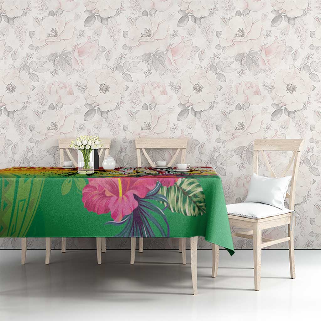 Vanuatu 45th Anniversary Tablecloth Polynesian with Sand Drawing Pattern