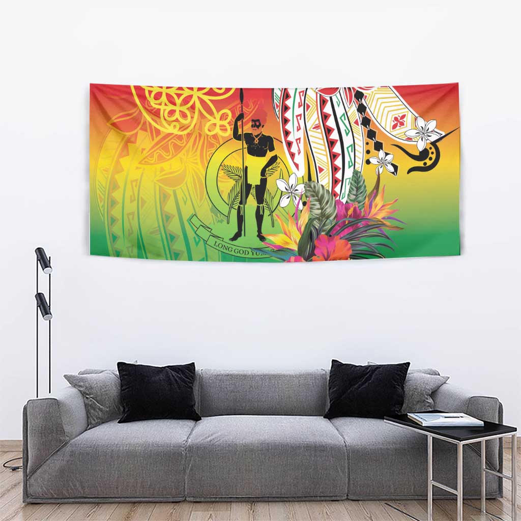 Vanuatu 45th Anniversary Tapestry Polynesian with Sand Drawing Pattern