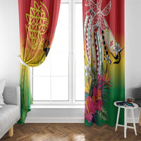 Vanuatu 45th Anniversary Window Curtain Polynesian with Sand Drawing Pattern LT9 - Polynesian Pride
