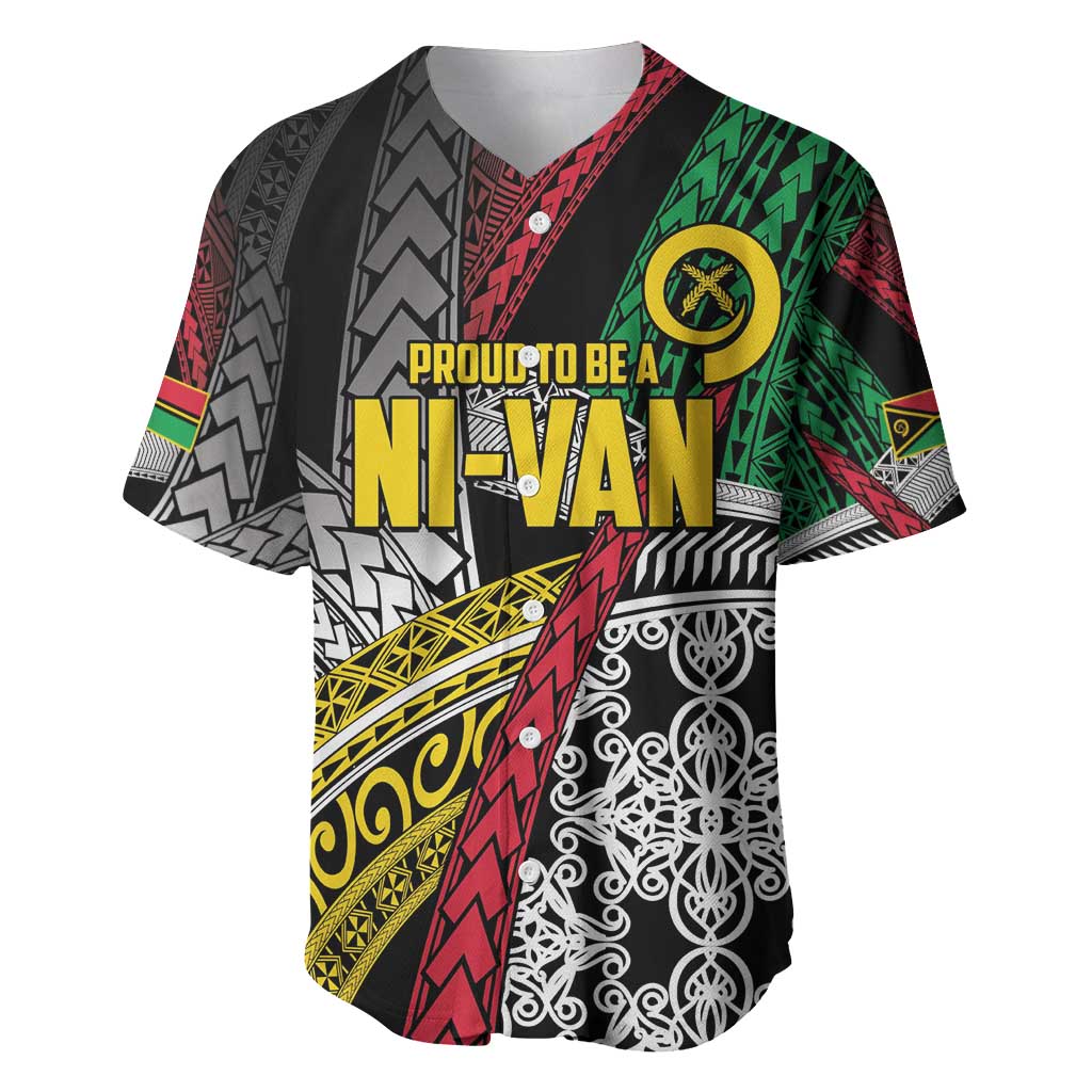 Vanuatu Proud to be Ni-van Personalised Baseball Jersey with Mutis En Atan Patterns