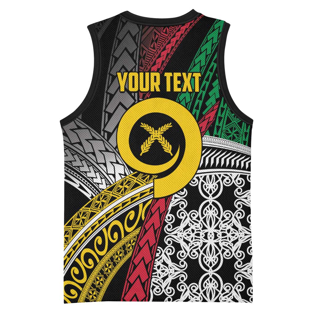 Vanuatu Proud to be Ni-van Personalised Basketball Jersey with Mutis En Atan Patterns LT9 - Polynesian Pride