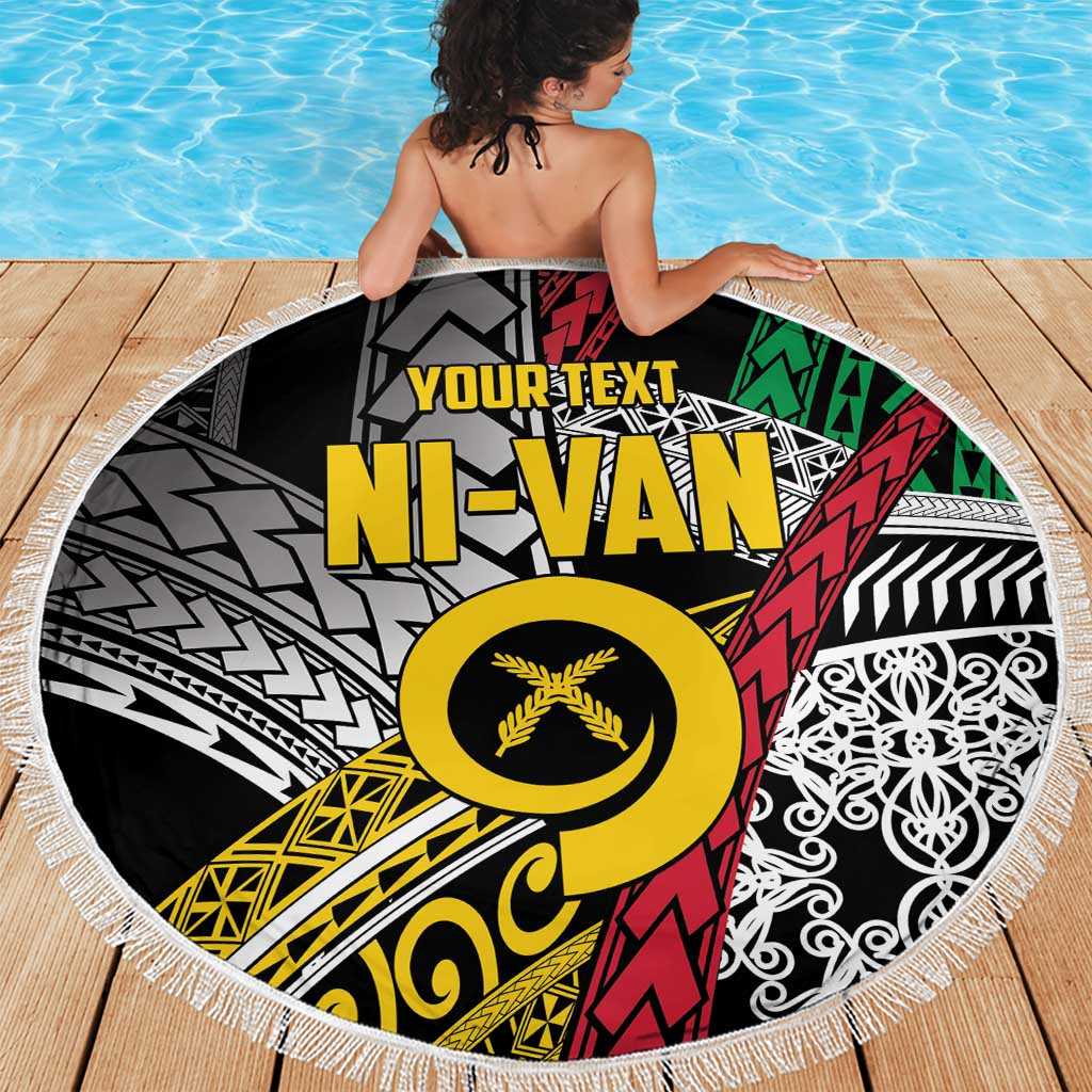 Vanuatu Proud to be Ni-van Personalised Beach Blanket with Mutis En Atan Patterns LT9 - Polynesian Pride