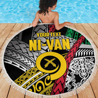 Vanuatu Proud to be Ni-van Personalised Beach Blanket with Mutis En Atan Patterns LT9 - Polynesian Pride