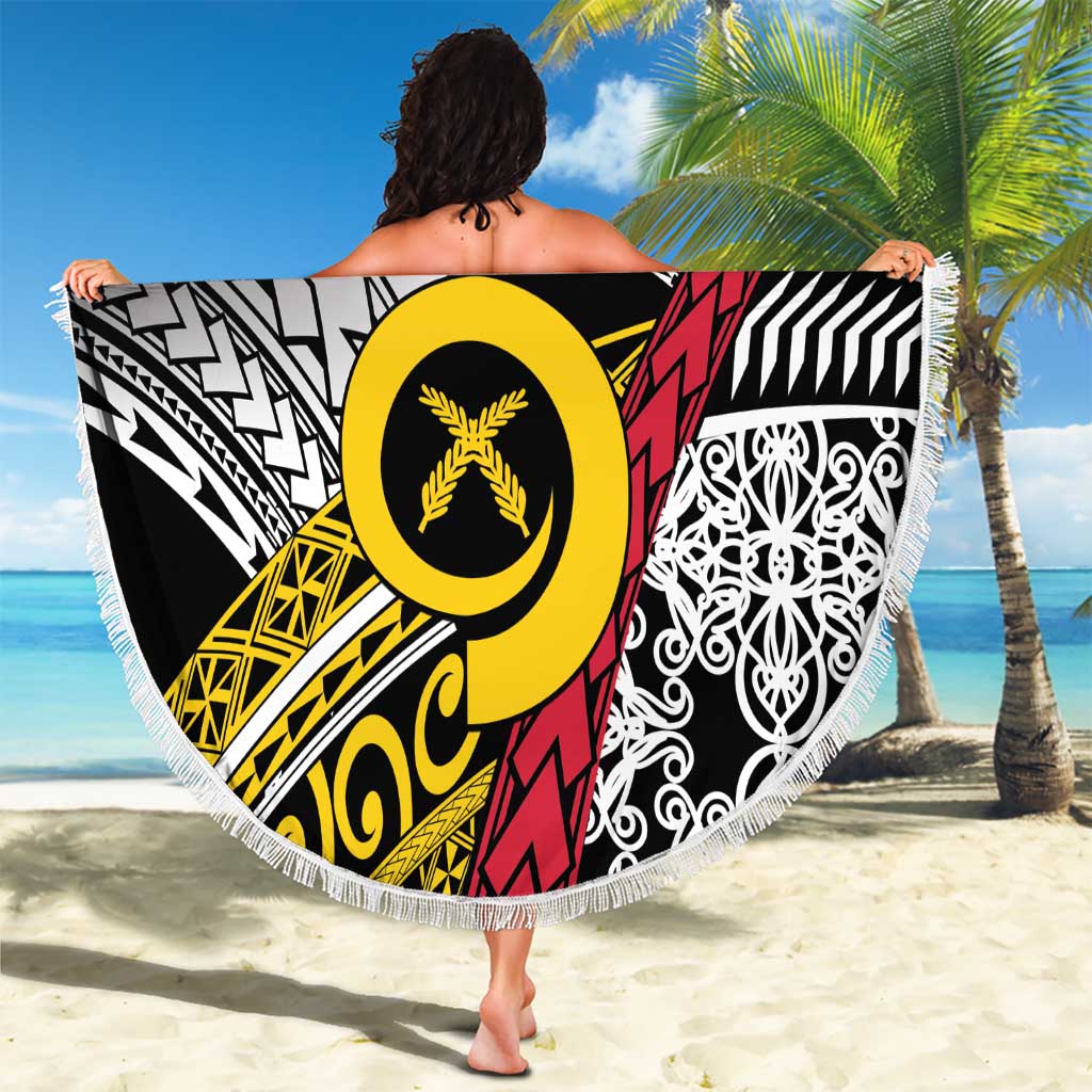Vanuatu Proud to be Ni-van Personalised Beach Blanket with Mutis En Atan Patterns LT9 - Polynesian Pride