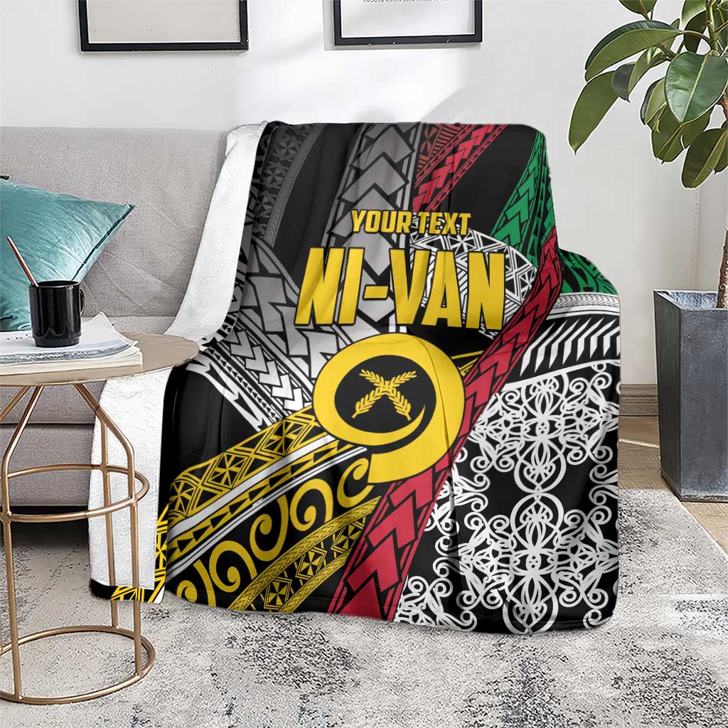 Vanuatu Proud to be Ni-van Personalised Blanket with Mutis En Atan Patterns LT9 - Polynesian Pride