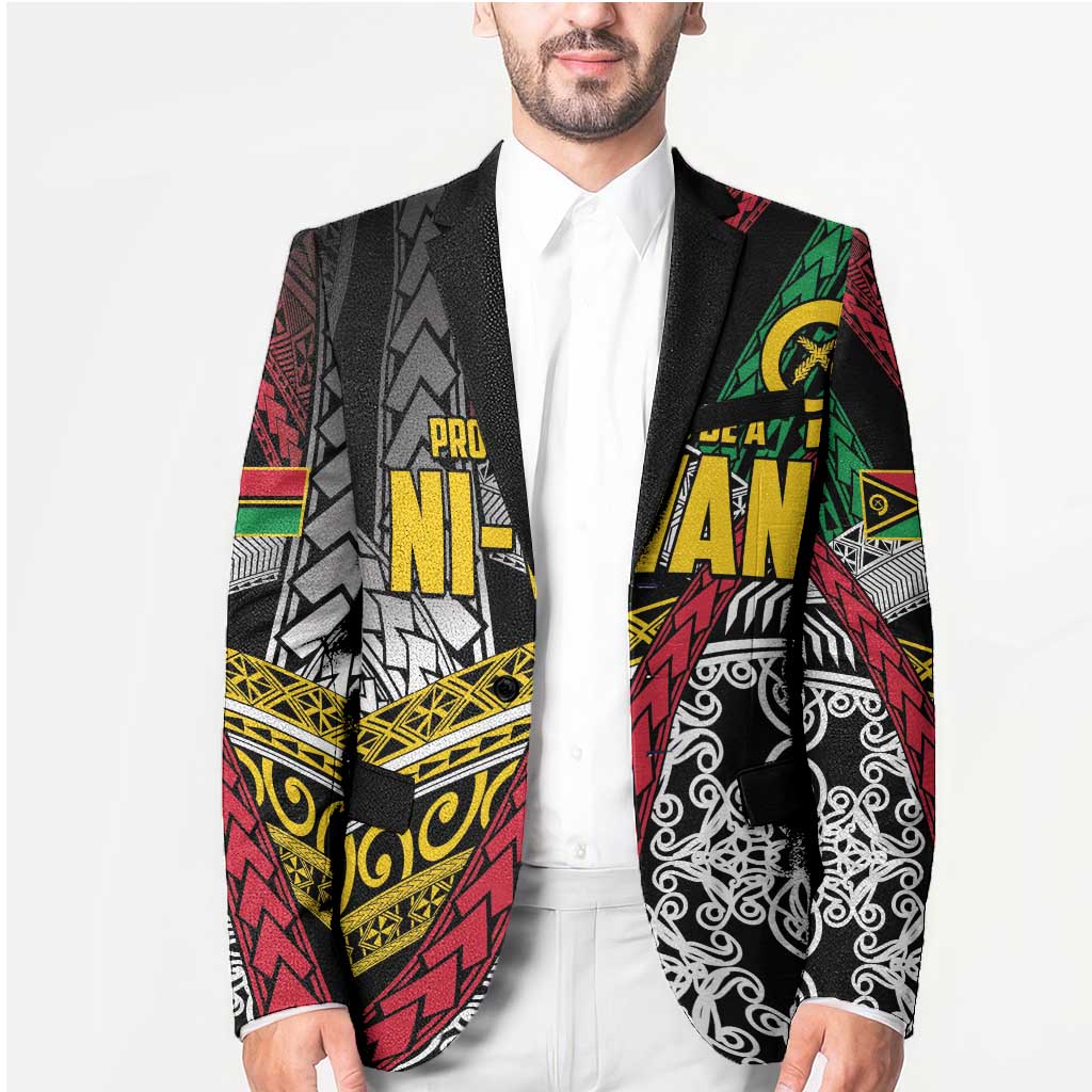 Vanuatu Proud to be Ni-van Personalised Blazer with Mutis En Atan Patterns LT9 - Polynesian Pride