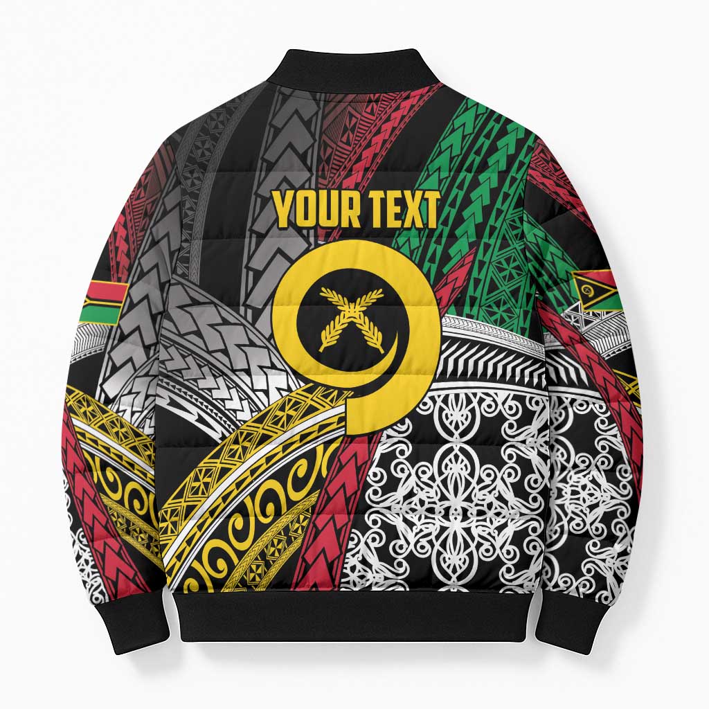 Vanuatu Proud to be Ni-van Personalised Bomber Puffer Jacket with Mutis En Atan Patterns LT9 - Polynesian Pride