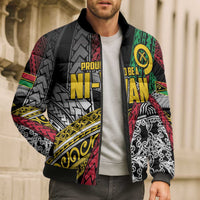 Vanuatu Proud to be Ni-van Personalised Bomber Puffer Jacket with Mutis En Atan Patterns LT9 - Polynesian Pride