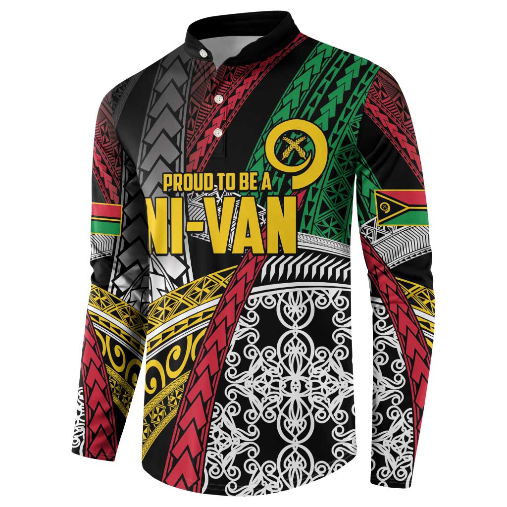 Vanuatu Proud to be Ni-van Personalised Button Sweatshirt with Mutis En Atan Patterns LT9 - Polynesian Pride