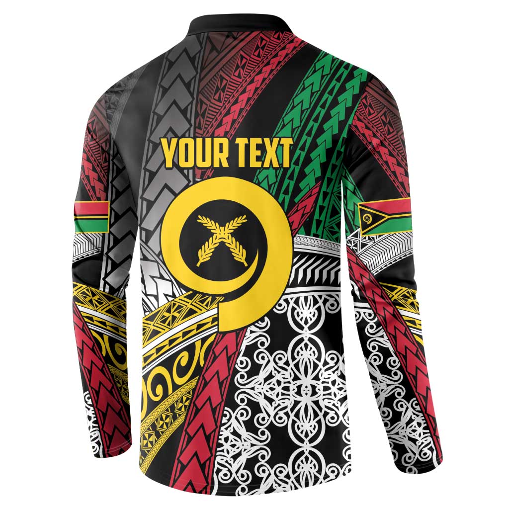 Vanuatu Proud to be Ni-van Personalised Button Sweatshirt with Mutis En Atan Patterns LT9 - Polynesian Pride