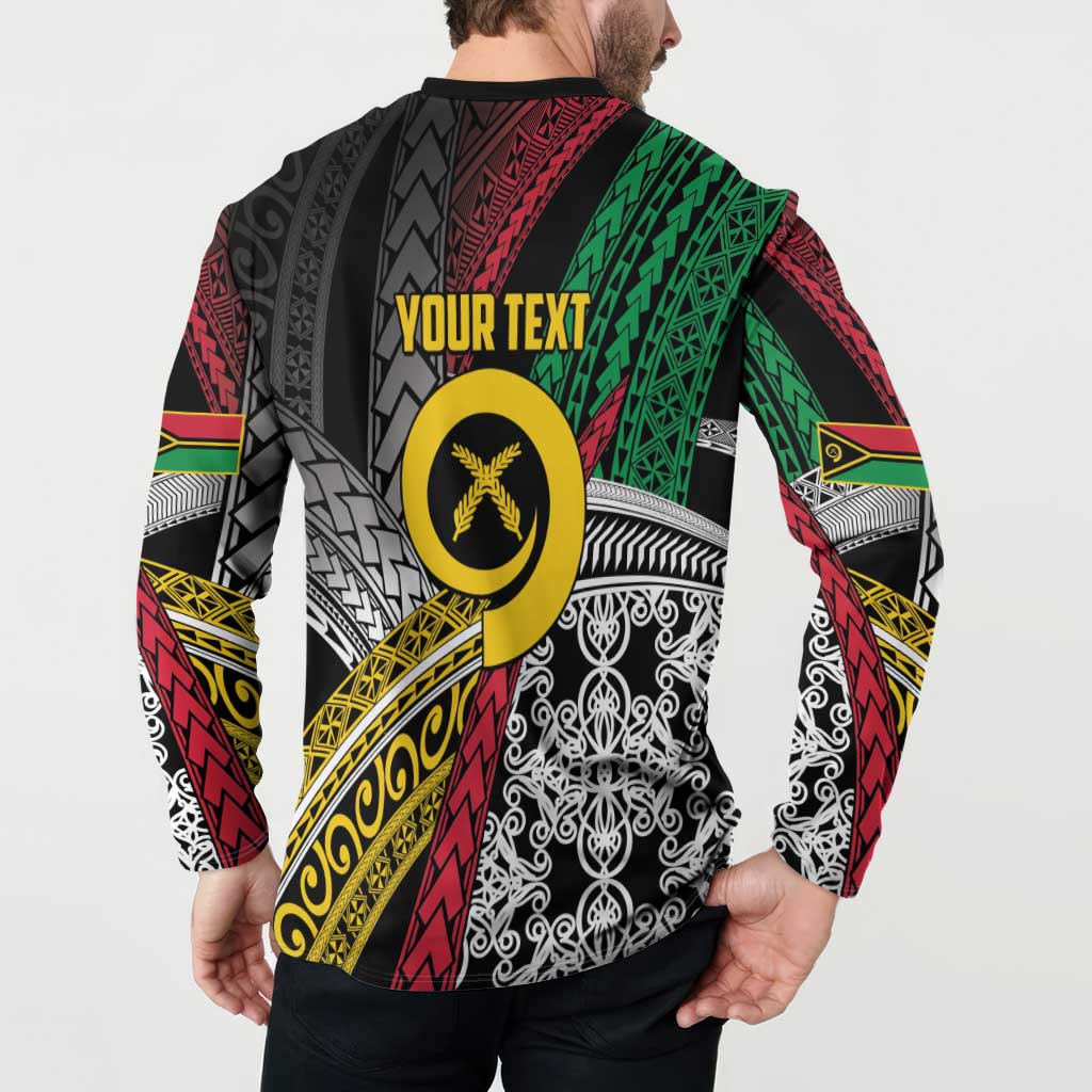 Vanuatu Proud to be Ni-van Personalised Button Sweatshirt with Mutis En Atan Patterns LT9 - Polynesian Pride