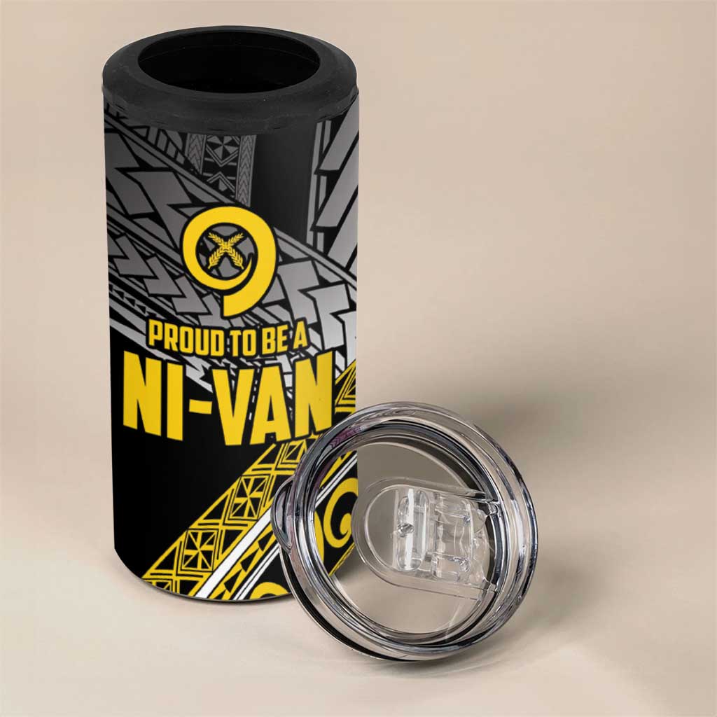 Vanuatu Proud to be Ni-van Personalised 4 in 1 Can Cooler Tumbler with Mutis En Atan Patterns LT9 - Polynesian Pride