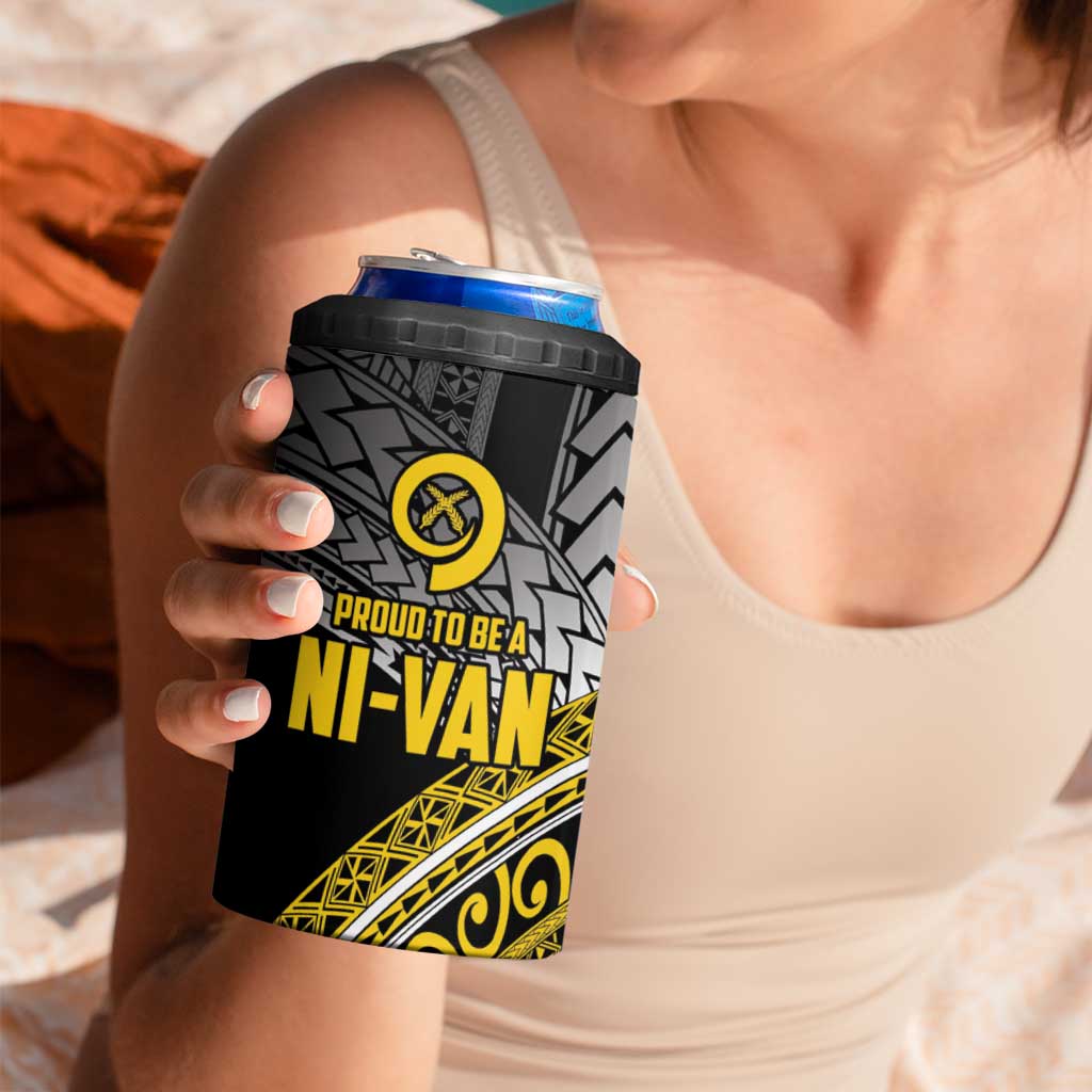 Vanuatu Proud to be Ni-van Personalised 4 in 1 Can Cooler Tumbler with Mutis En Atan Patterns LT9 - Polynesian Pride
