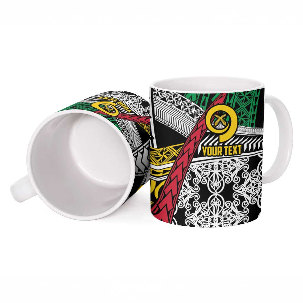 Vanuatu Proud to be Ni-van Personalised Ceramic Mug with Mutis En Atan Patterns LT9 - Polynesian Pride