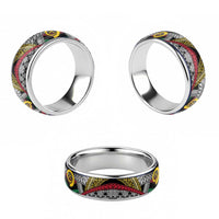 Vanuatu Proud to be Ni-van Classic Ring with Mutis En Atan Patterns LT9 - Polynesian Pride