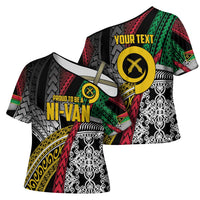 Vanuatu Proud to be Ni-van Personalised Cross Shoulder Shirt with Mutis En Atan Patterns LT9 - Polynesian Pride