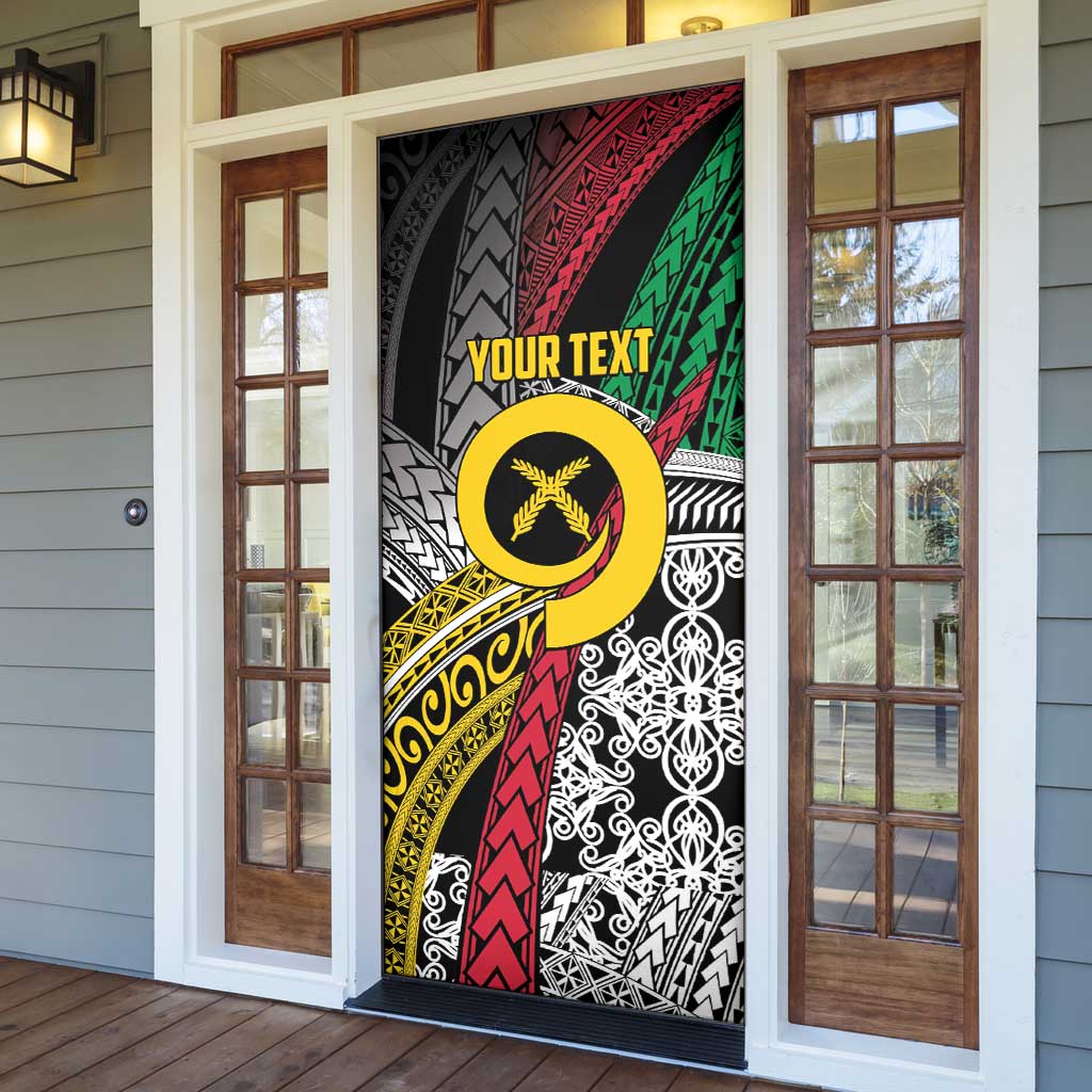 Vanuatu Proud to be Ni-van Personalised Door Cover with Mutis En Atan Patterns - Polynesian Pride