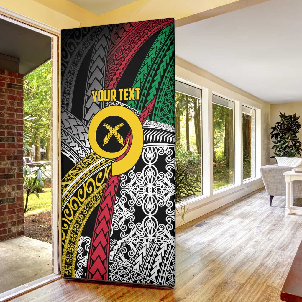 Vanuatu Proud to be Ni-van Personalised Door Cover with Mutis En Atan Patterns - Polynesian Pride