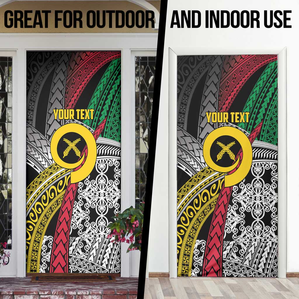 Vanuatu Proud to be Ni-van Personalised Door Cover with Mutis En Atan Patterns - Polynesian Pride
