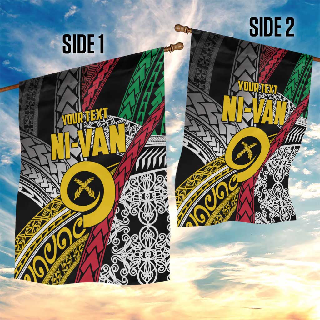 Vanuatu Proud to be Ni-van Personalised Garden Flag with Mutis En Atan Patterns