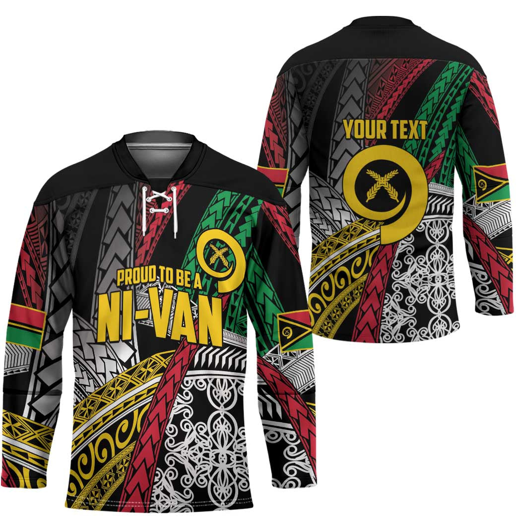 Vanuatu Proud to be Ni-van Personalised Hockey Jersey with Mutis En Atan Patterns LT9 - Polynesian Pride