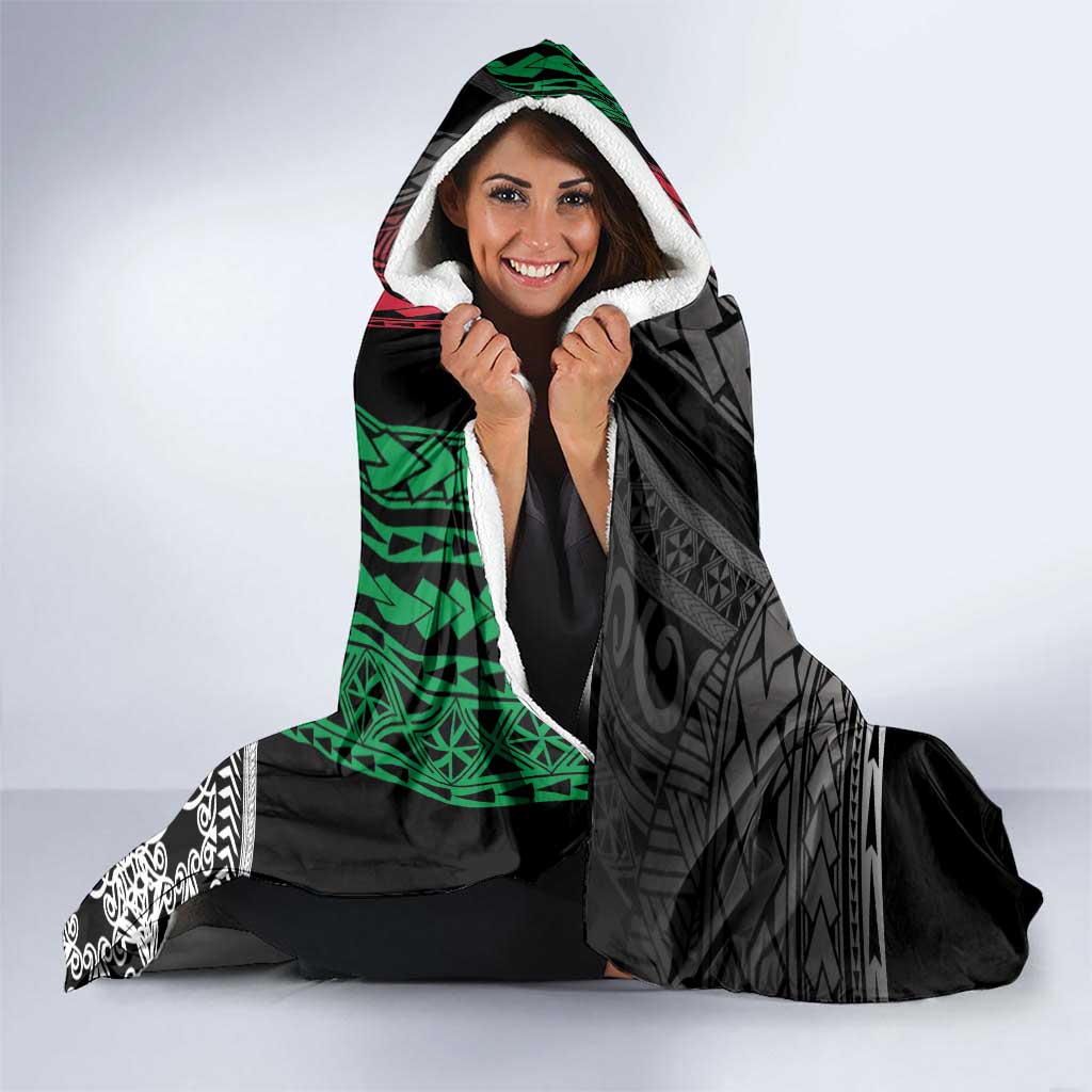 Vanuatu Proud to be Ni-van Personalised Hooded Blanket with Mutis En Atan Patterns LT9 - Polynesian Pride