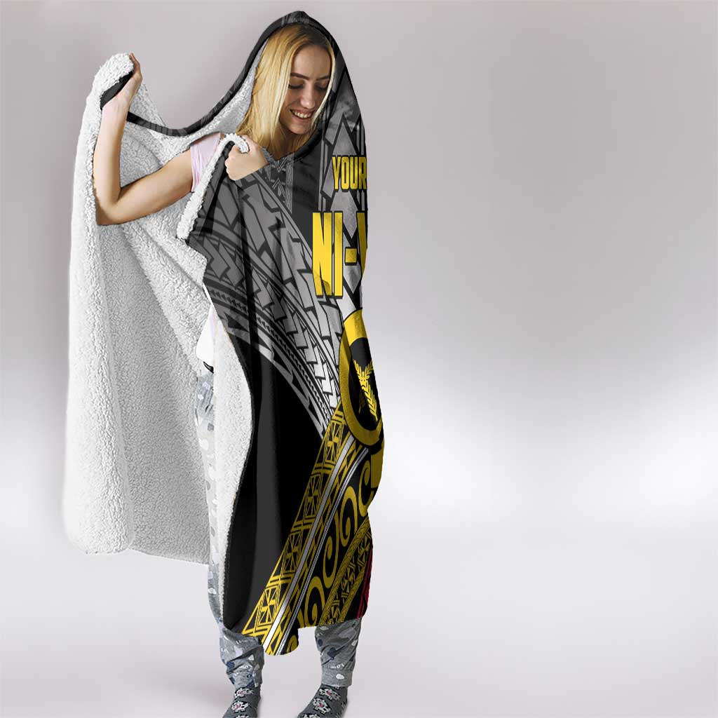 Vanuatu Proud to be Ni-van Personalised Hooded Blanket with Mutis En Atan Patterns LT9 - Polynesian Pride