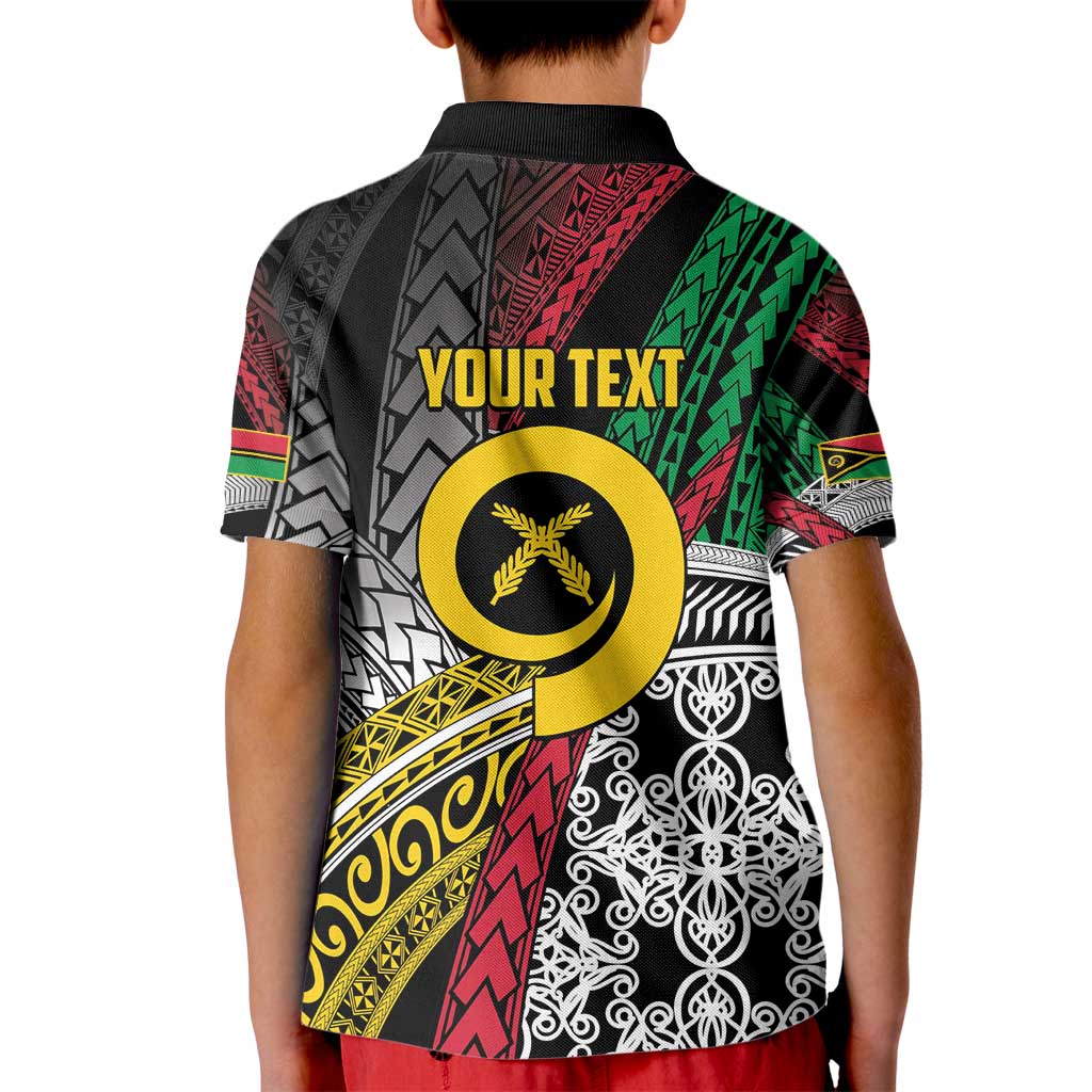 Vanuatu Proud to be Ni-van Personalised Kid Polo Shirt with Mutis En Atan Patterns