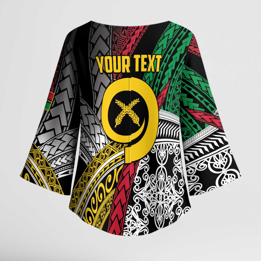 Vanuatu Proud to be Ni-van Personalised Kimono Sleeve Blouse with Mutis En Atan Patterns LT9 - Polynesian Pride