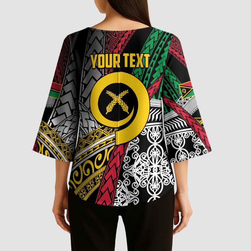 Vanuatu Proud to be Ni-van Personalised Kimono Sleeve Blouse with Mutis En Atan Patterns LT9 - Polynesian Pride