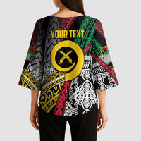 Vanuatu Proud to be Ni-van Personalised Kimono Sleeve Blouse with Mutis En Atan Patterns LT9 - Polynesian Pride