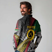 Vanuatu Proud to be Ni-van Personalised Long Sleeve Polo Shirt with Mutis En Atan Patterns