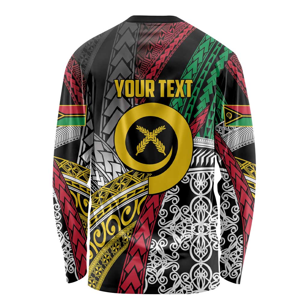 Vanuatu Proud to be Ni-van Personalised Long Sleeve Shirt with Mutis En Atan Patterns LT9 - Polynesian Pride
