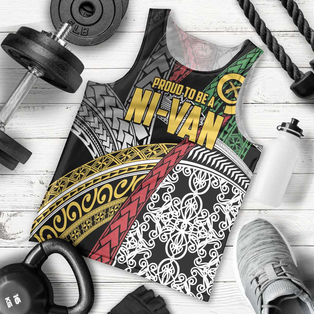 Vanuatu Proud to be Ni-van Personalised Men Tank Top with Mutis En Atan Patterns LT9 - Polynesian Pride