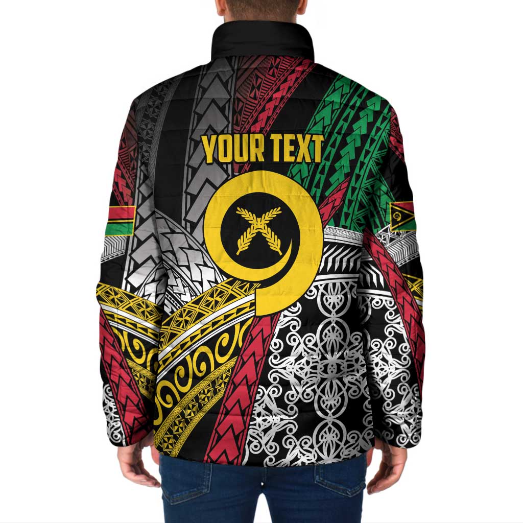 Vanuatu Proud to be Ni-van Personalised Padded Jacket with Mutis En Atan Patterns LT9 - Polynesian Pride