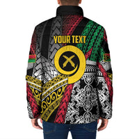 Vanuatu Proud to be Ni-van Personalised Padded Jacket with Mutis En Atan Patterns LT9 - Polynesian Pride