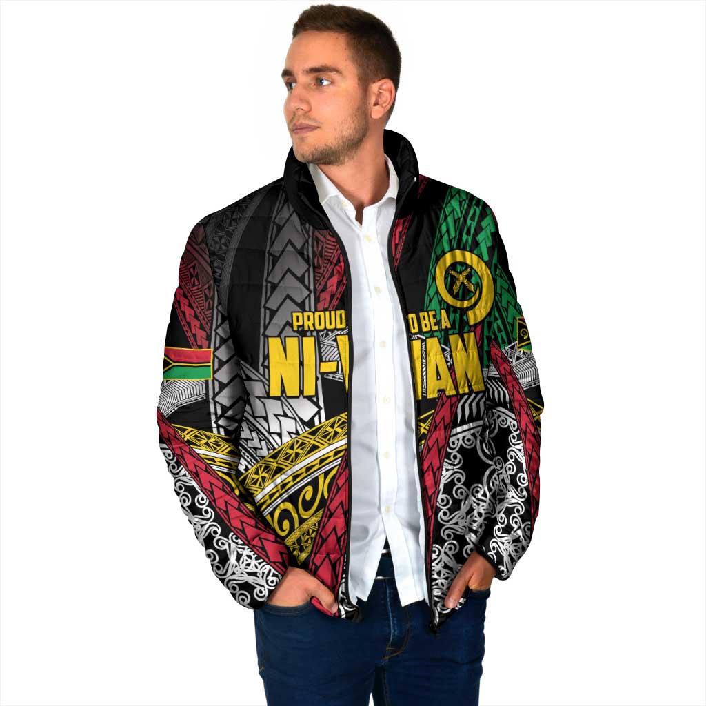 Vanuatu Proud to be Ni-van Personalised Padded Jacket with Mutis En Atan Patterns LT9 - Polynesian Pride