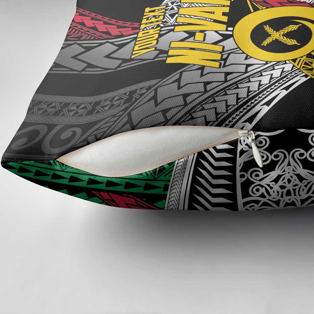 Vanuatu Proud to be Ni-van Personalised Pillow Cover with Mutis En Atan Patterns - Polynesian Pride