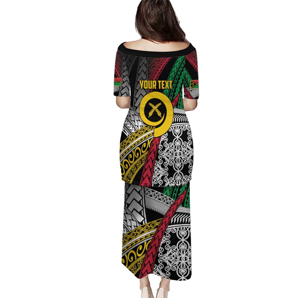 Vanuatu Proud to be Ni-van Personalised Puletasi with Mutis En Atan Patterns