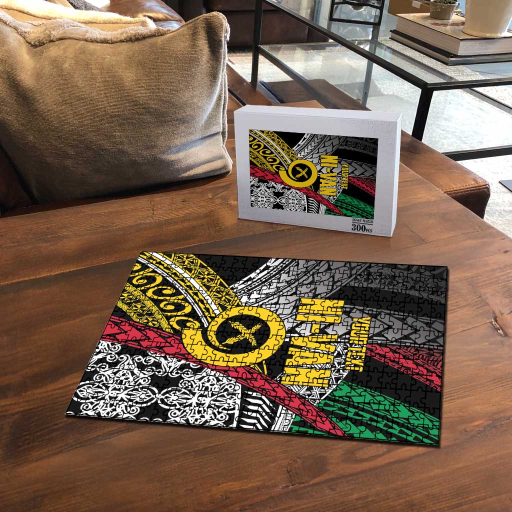 Vanuatu Proud to be Ni-van Personalised Puzzle with Mutis En Atan Patterns LT9 - Polynesian Pride