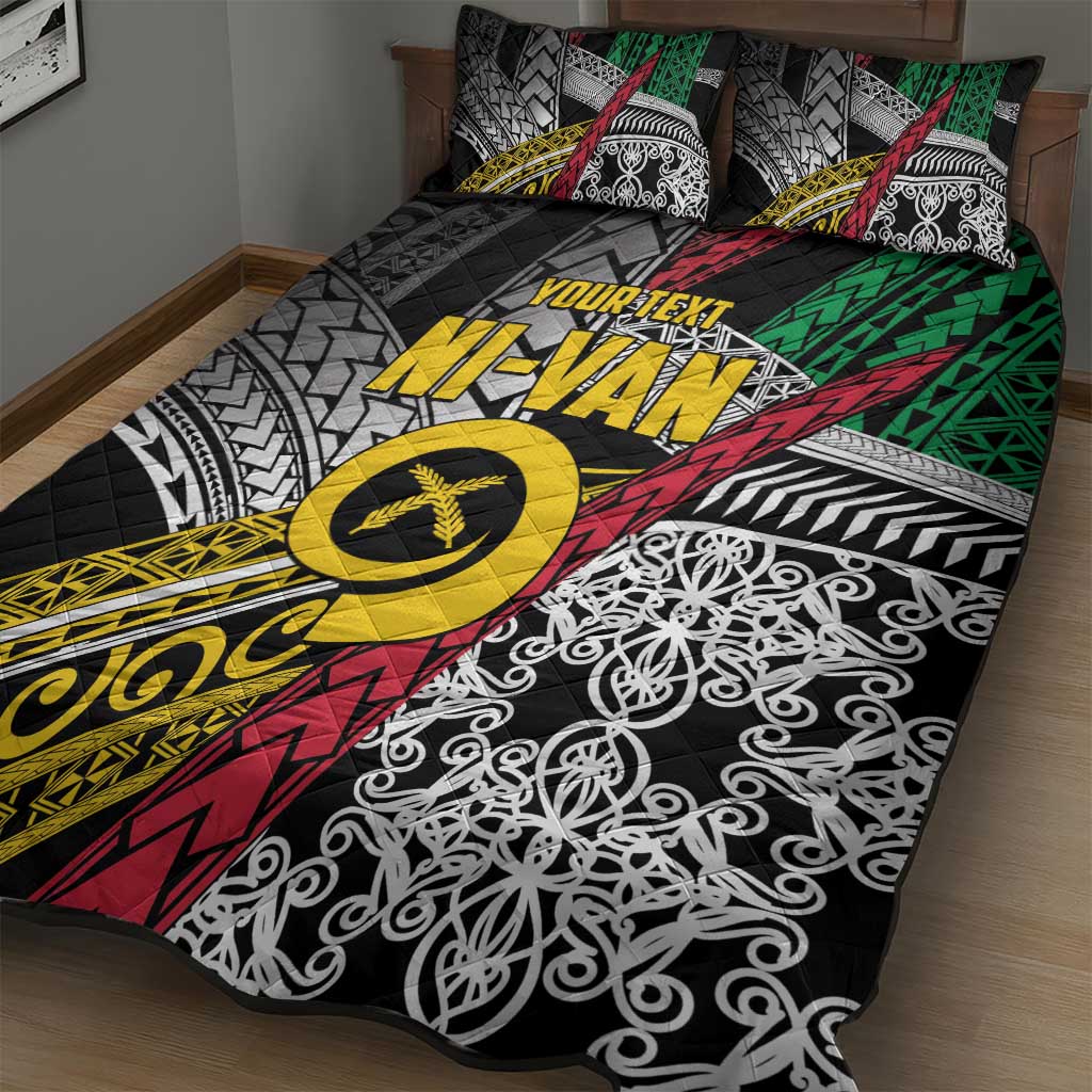 Vanuatu Proud to be Ni-van Personalised Quilt Bed Set with Mutis En Atan Patterns LT9 - Polynesian Pride