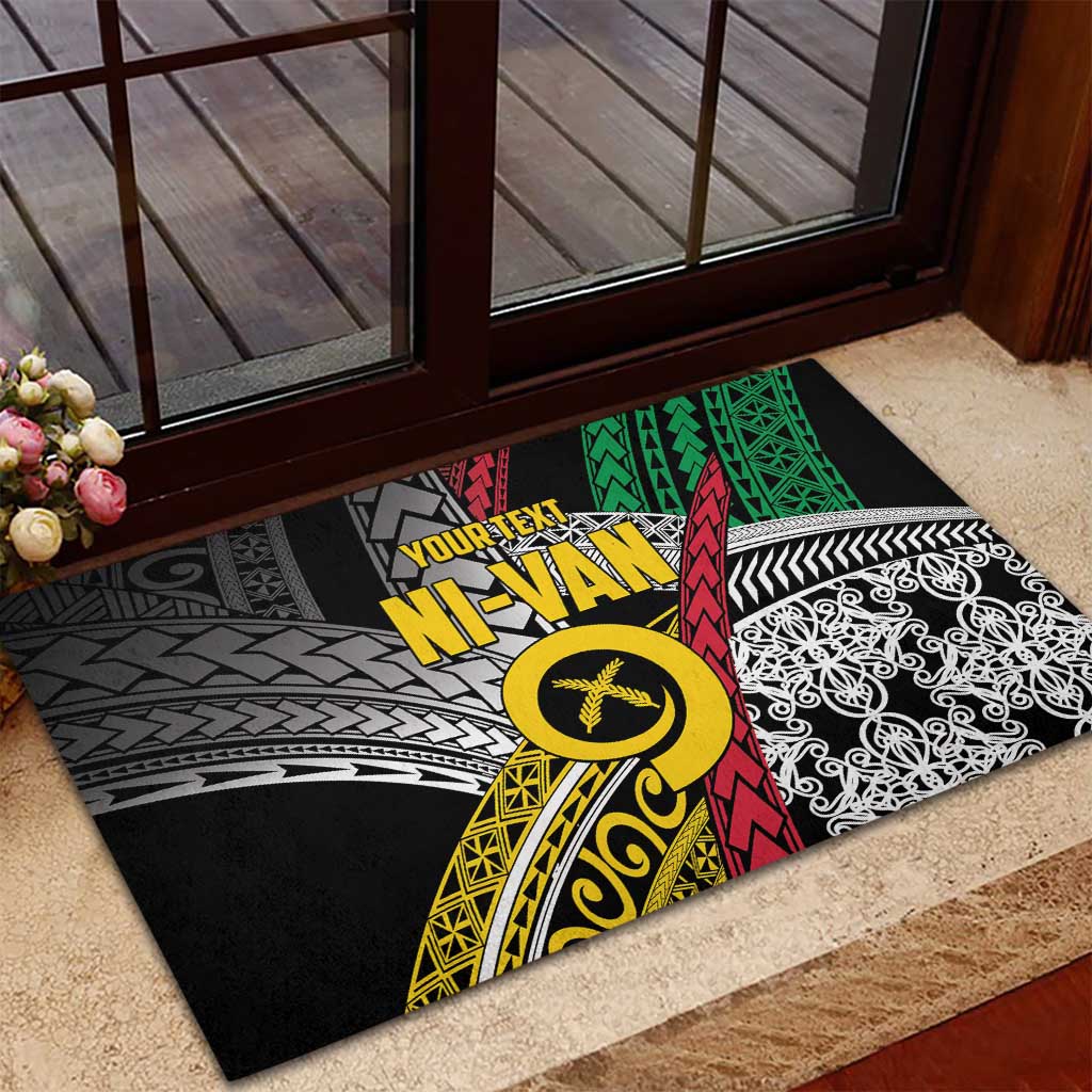 Vanuatu Proud to be Ni-van Personalised Rubber Doormat with Mutis En Atan Patterns LT9 - Polynesian Pride