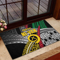 Vanuatu Proud to be Ni-van Personalised Rubber Doormat with Mutis En Atan Patterns LT9 - Polynesian Pride