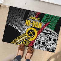 Vanuatu Proud to be Ni-van Personalised Rubber Doormat with Mutis En Atan Patterns LT9 - Polynesian Pride