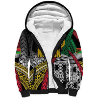 Vanuatu Proud to be Ni-van Personalised Sherpa Hoodie with Mutis En Atan Patterns LT9 Unisex Black - Polynesian Pride