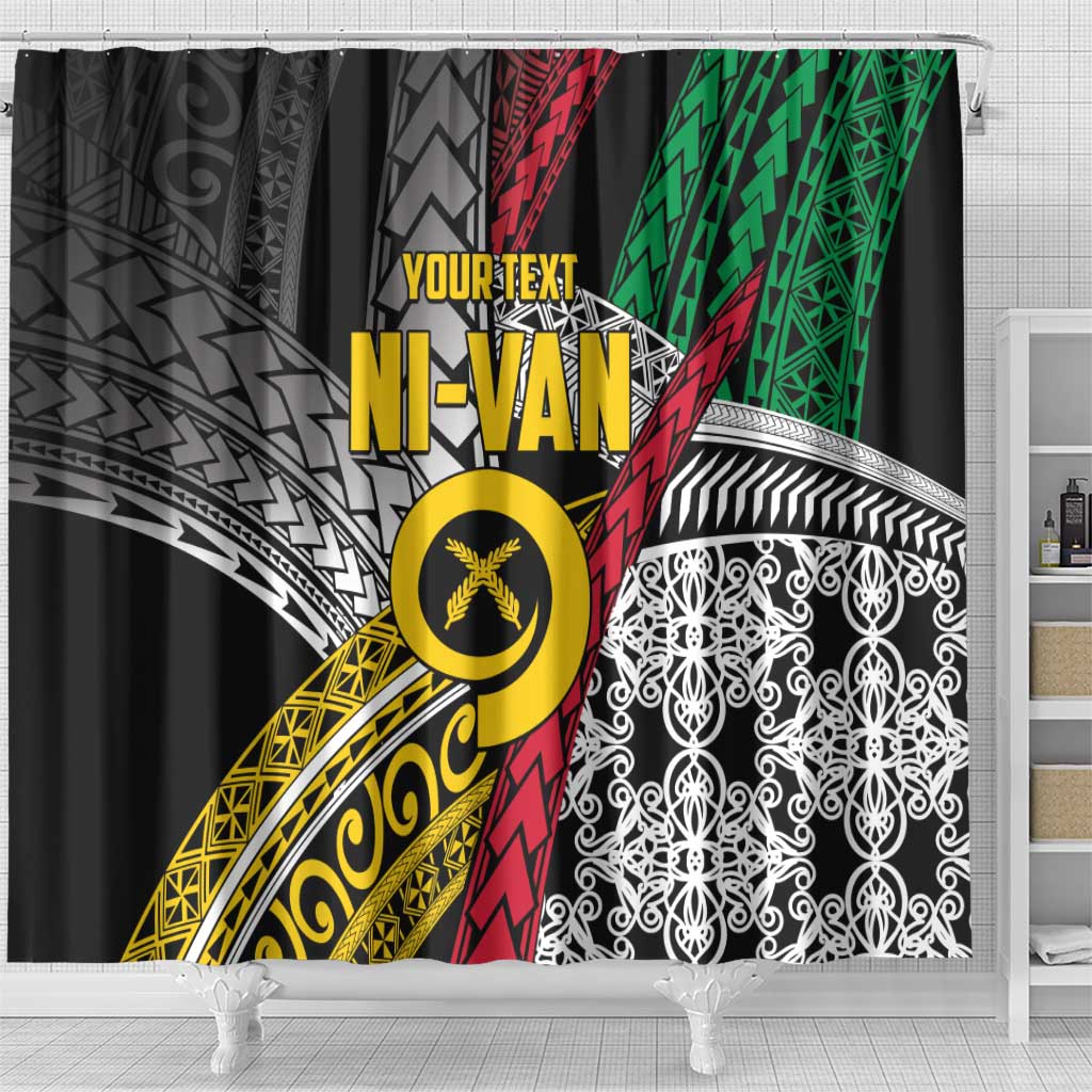 Vanuatu Proud to be Ni-van Personalised Shower Curtain with Mutis En Atan Patterns
