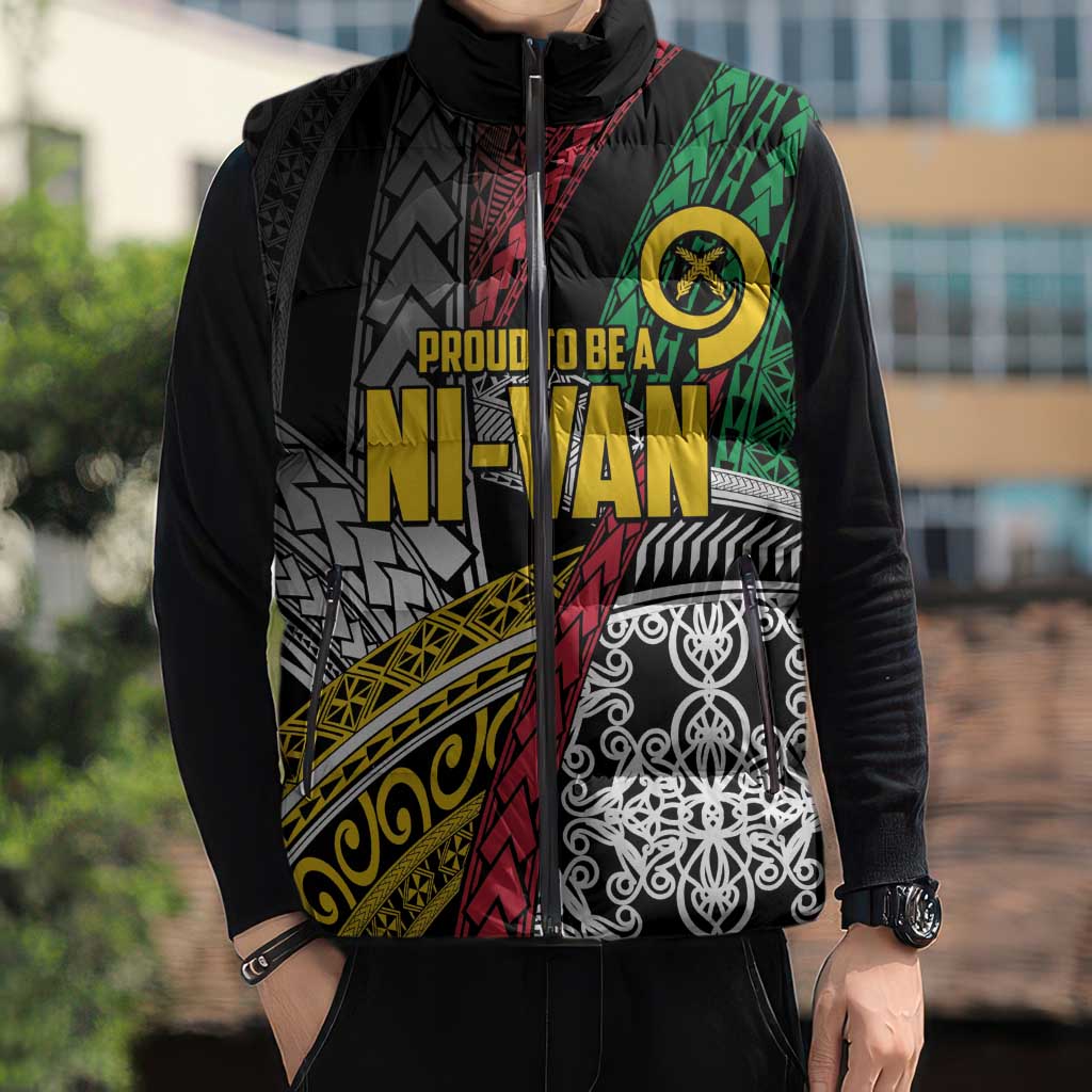 Vanuatu Proud to be Ni-van Personalised Sleeveless Puffer Jacket with Mutis En Atan Patterns LT9 - Polynesian Pride