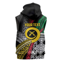 Vanuatu Proud to be Ni-van Personalised Sleeveless Zip Hoodie with Mutis En Atan Patterns - Polynesian Pride